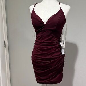 Emerald Sundae Burgundy Mini Dress